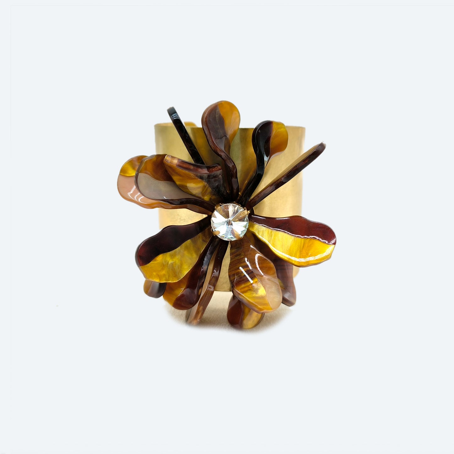 Dual-color acetate sheet petals flowers bracelet