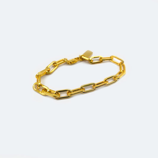 18k gold plated long link chain bracelet