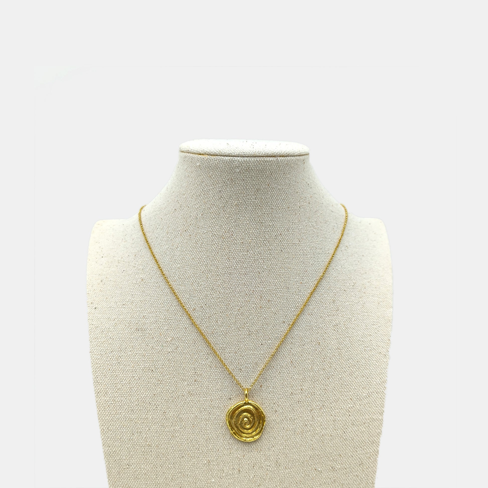 Spiral necklace - gold plated spiral pendant necklace