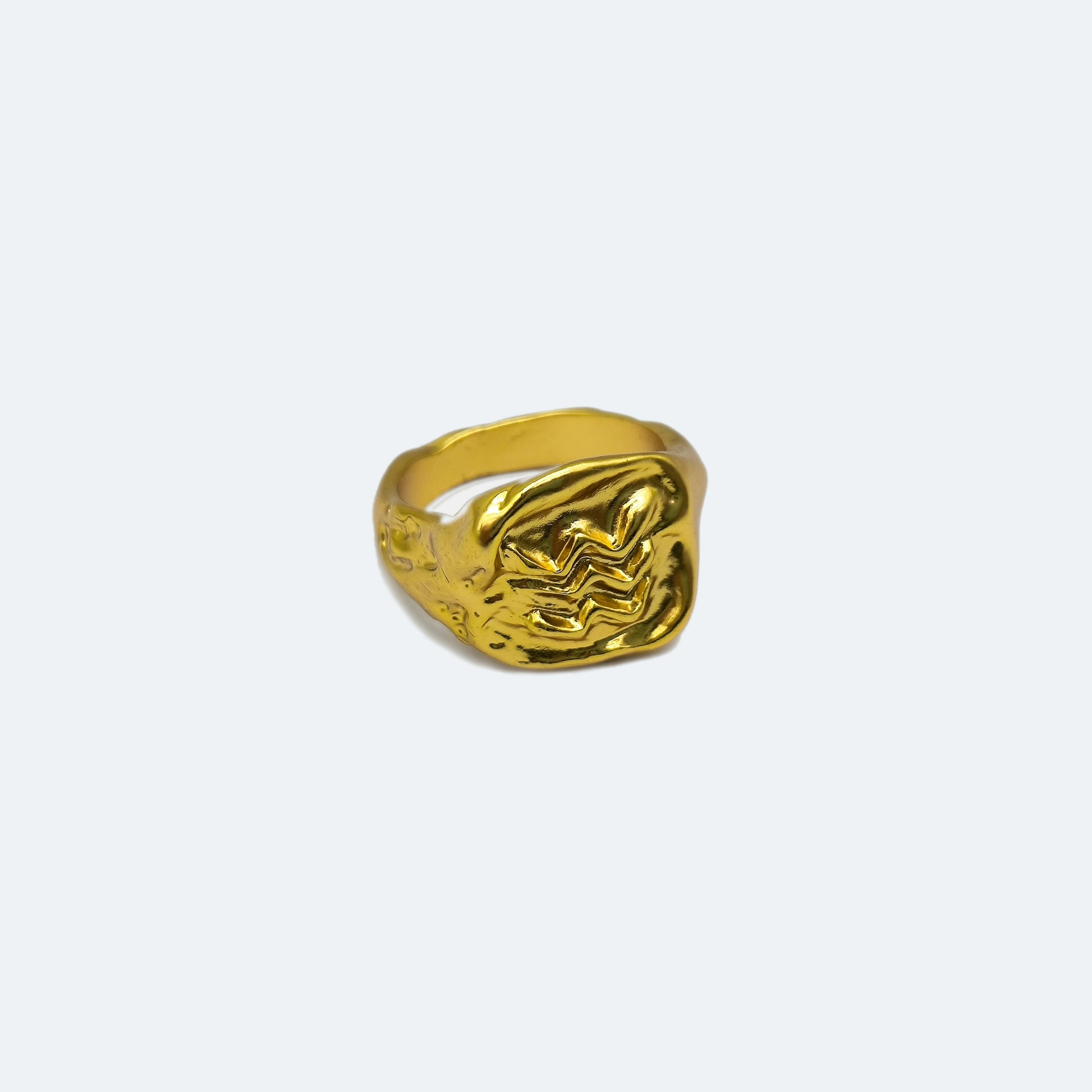 Textured gold ring