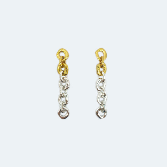 Chain drop earring - gold and silver plating chain earring