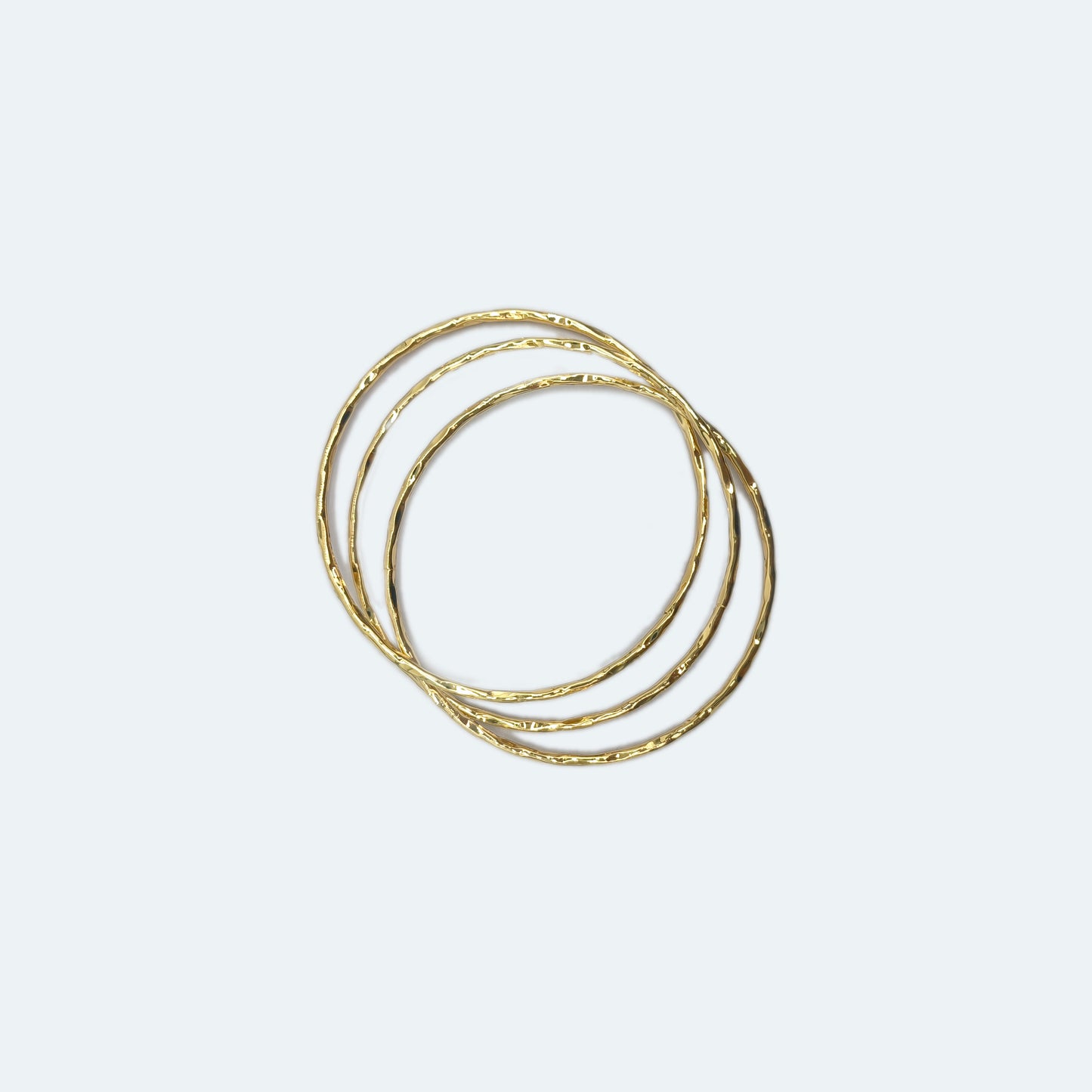 Gold set of two texture bangles