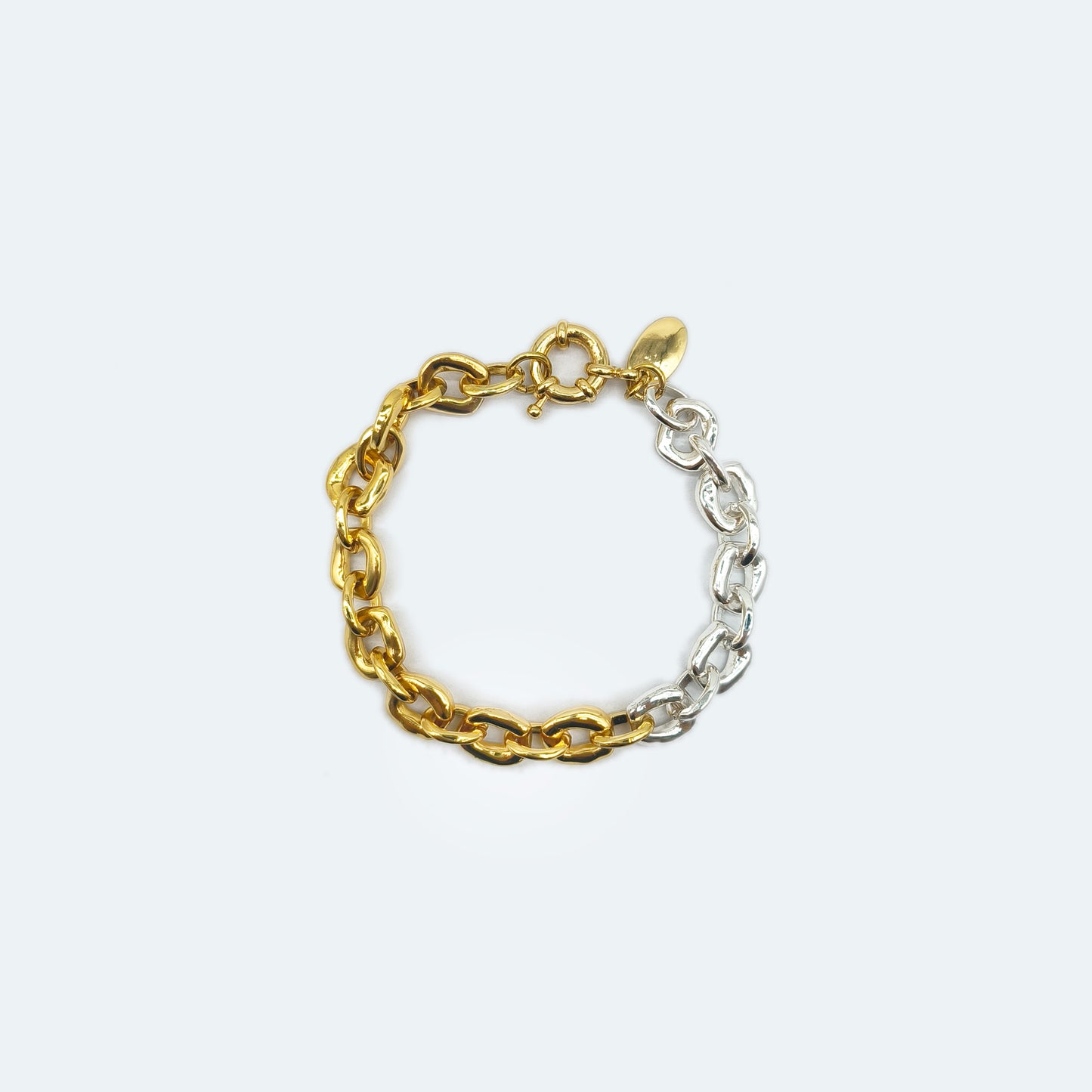 gold silver plated chain link bracelet