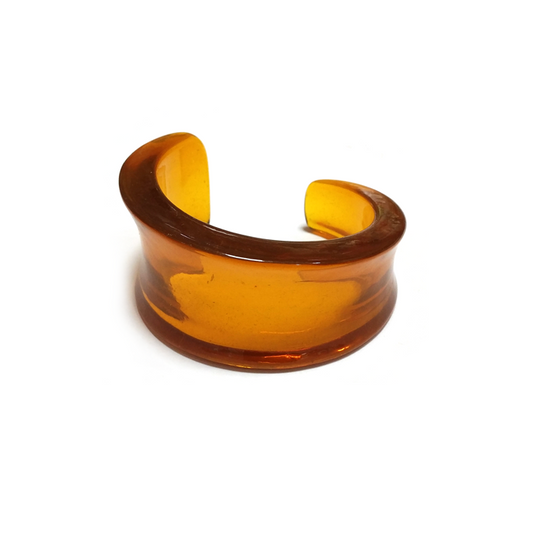 Amber - colored Resin Cuff Bracelet