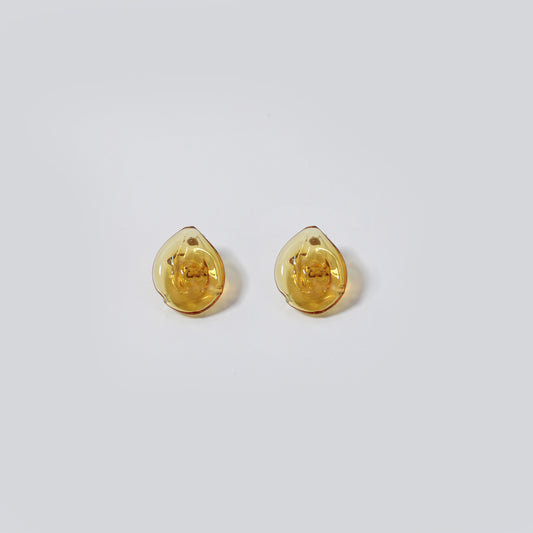 Amber Teardrop Twisted Stud Earrings