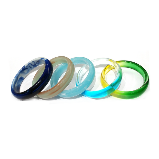 Assorted Colored Thin Resin Bracelet Set