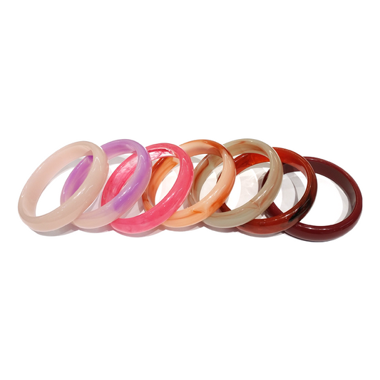 Assorted Colored Thin Resin Bracelet Set