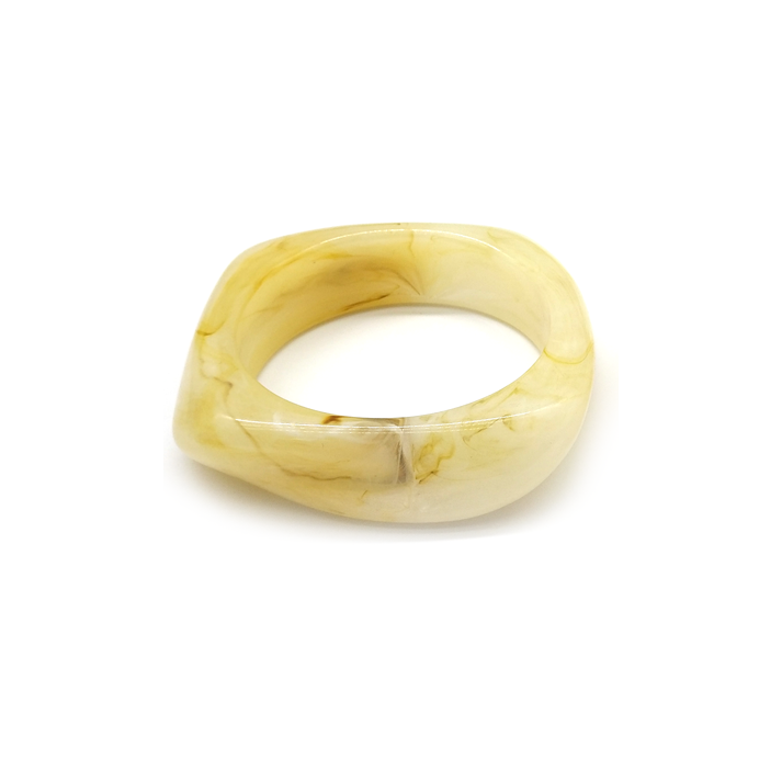 Beige Marbled Irregular - shaped Resin Bracelet
