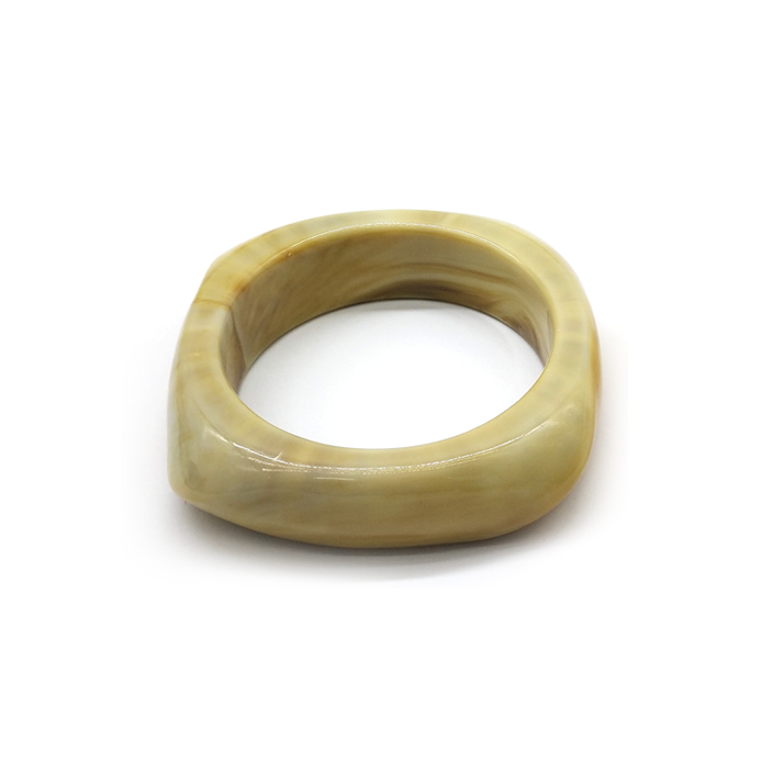 Beige Marbled Irregular - shaped Resin Bracelet