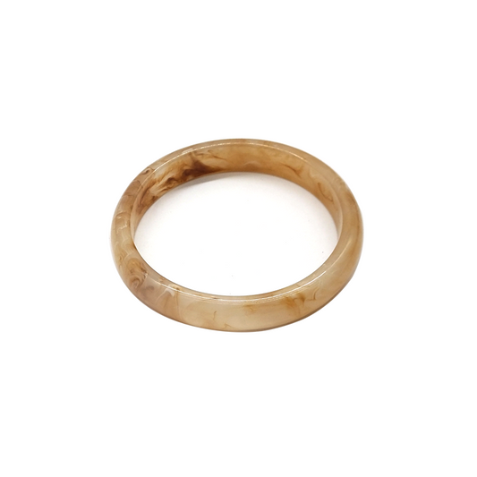 Beige Marbled Resin Bracelet