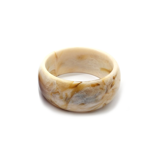 Beige Marbled Resin Bracelet