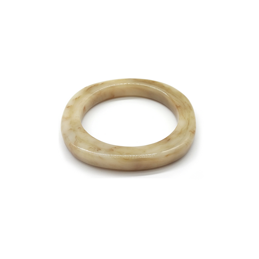 Beige Marbled Resin Bracelet