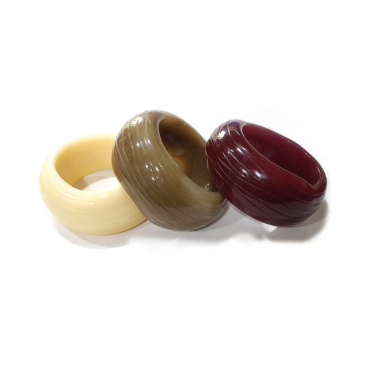 Beige, Brown, and Burgundy Textured Resin Bracelets