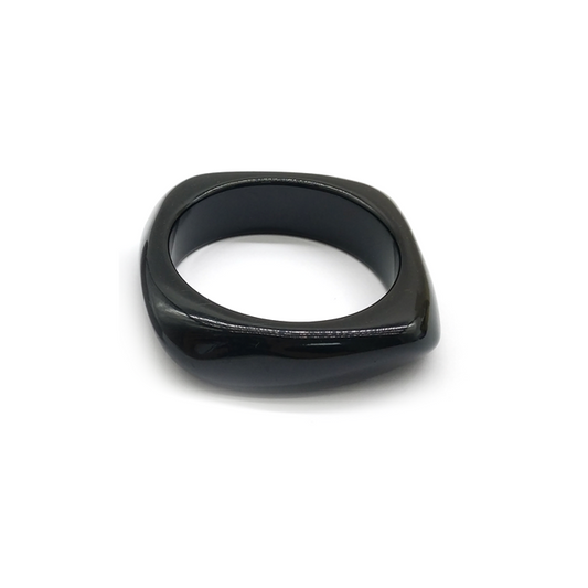 Black Irregular - shaped Resin Bracelet