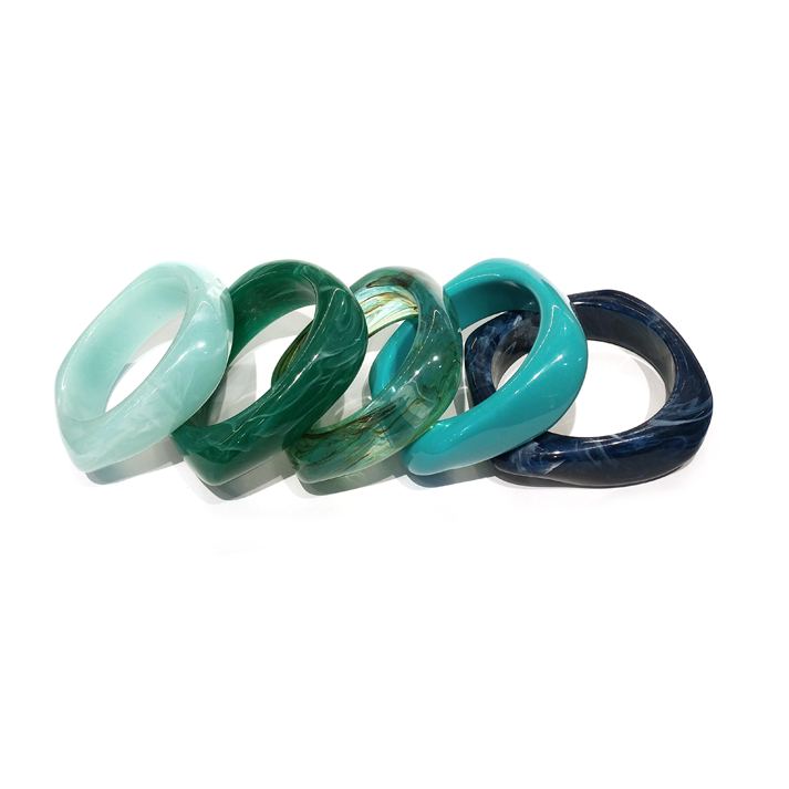 Blue - Green Resin Bracelet Set