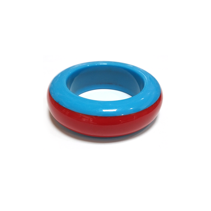 Blue and Red Two - tone Resin Bracelet