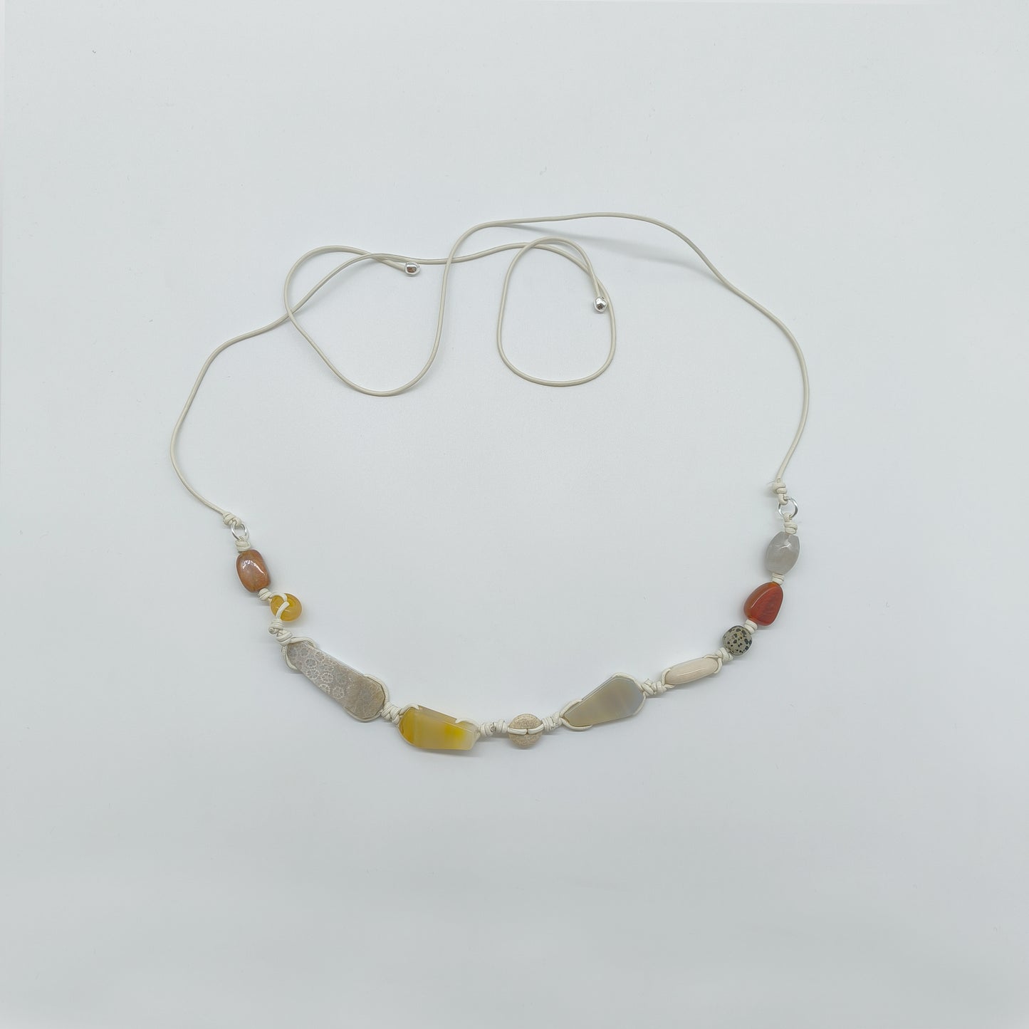 Handmade Natural Stone Tie Belt – Adjustable Bohemian Waist Chain Necklace