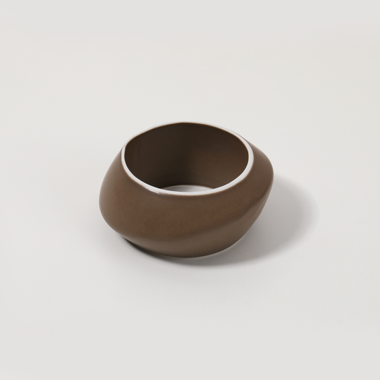 Brown-Glossy Oval Closed Bracelet