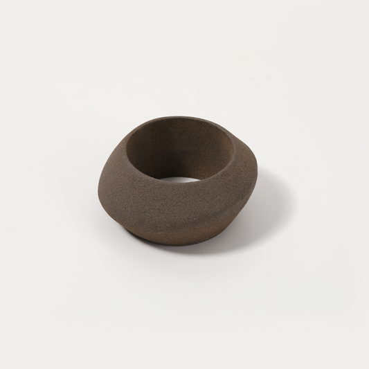 Brown-Matte Oval Closed Bracelet