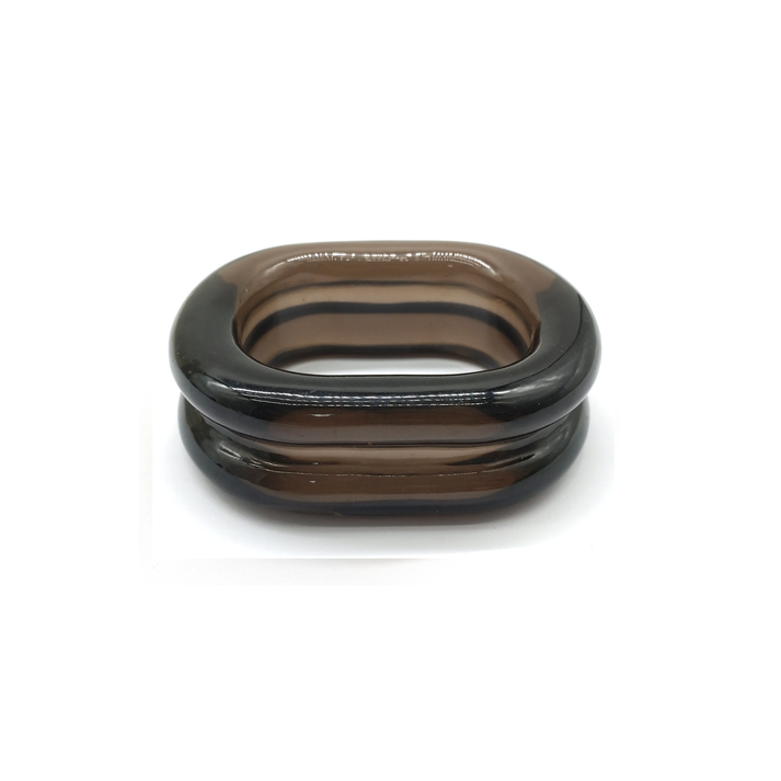 Brown - tinted Resin Double - layer Bracelet