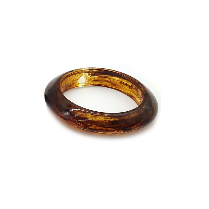 Brown Marbled Resin Bracelet