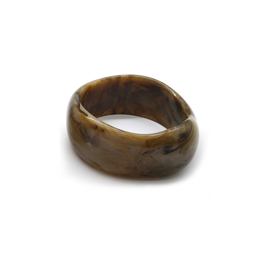 Brown Marbled Resin Bracelet