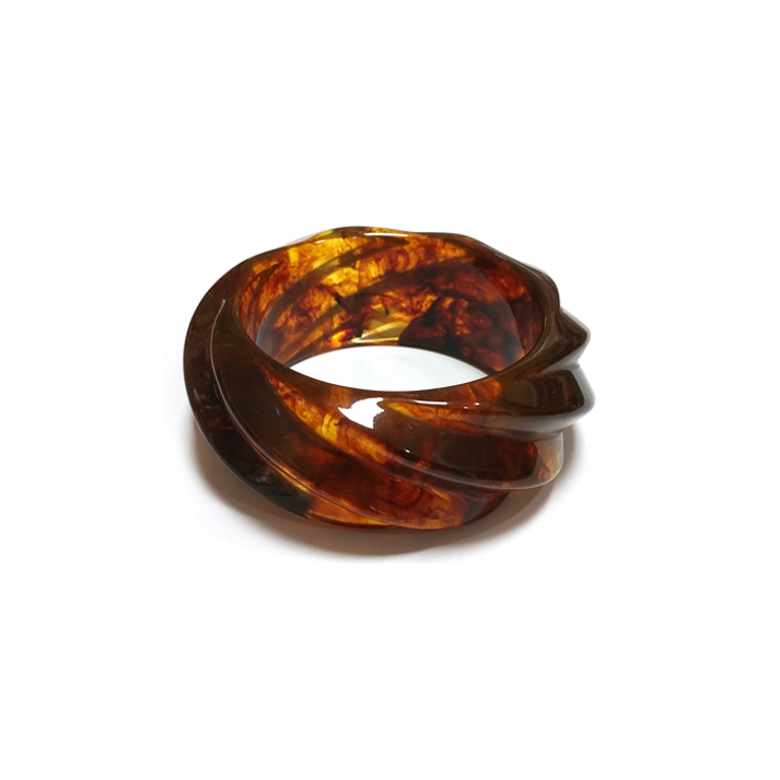 Brown Marbled Resin Bracelet
