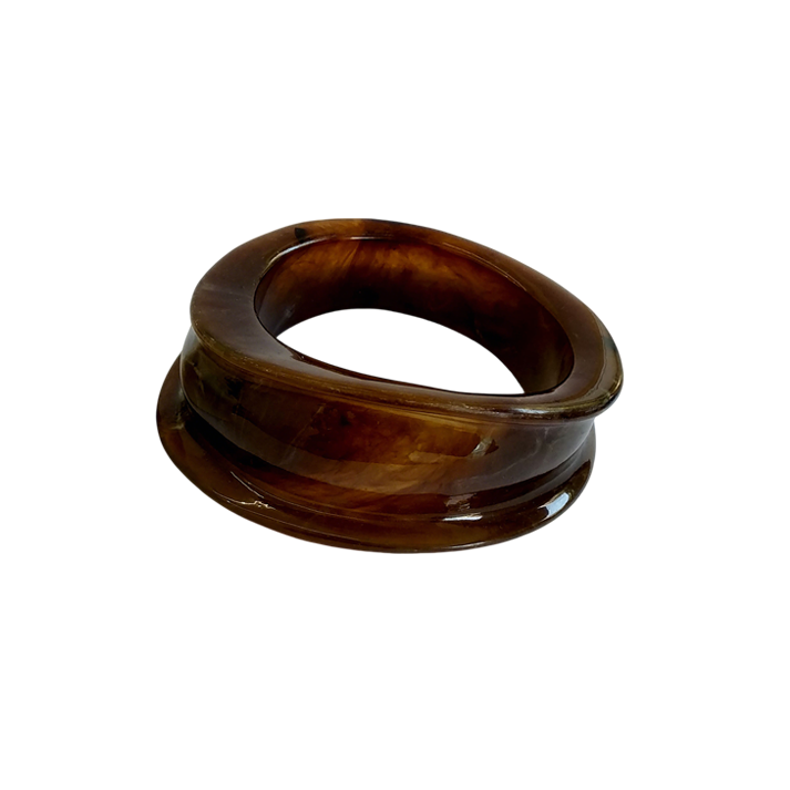 Brown Marbled Resin Bracelet