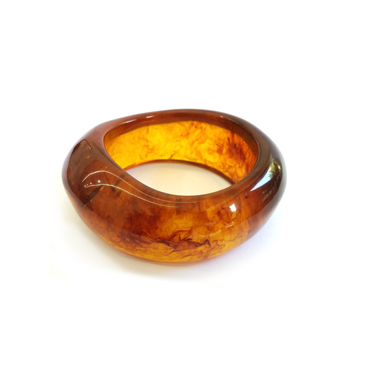 Brown Marbled Resin Bracelet
