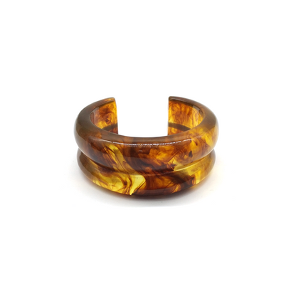 Brown Marbled Resin Cuff