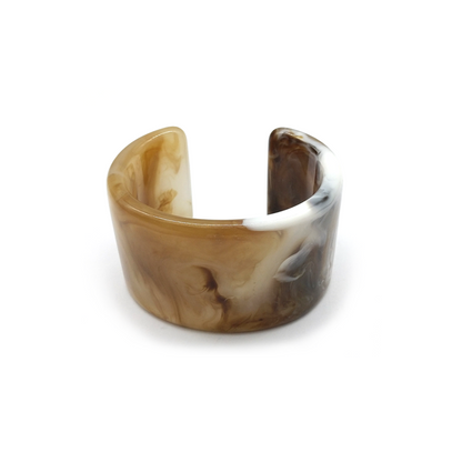 Brown and White Marbled Wide Cuff