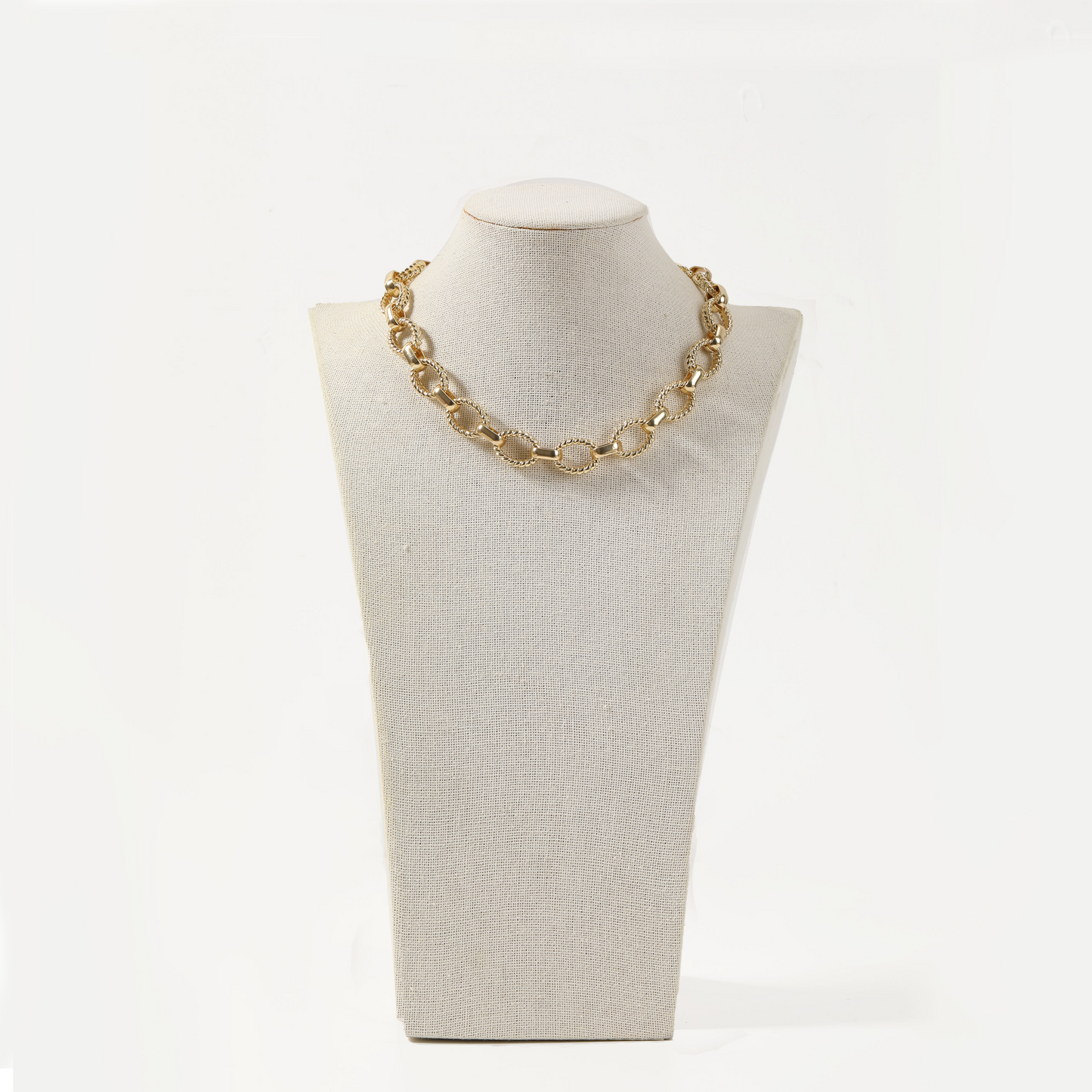 Brown zircon-encrusted choker necklace