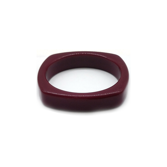 Burgundy Resin Square - shaped Bracelet