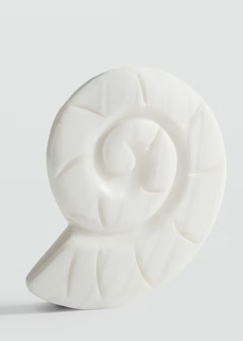 Carved White Stone Spiral Conch Earring