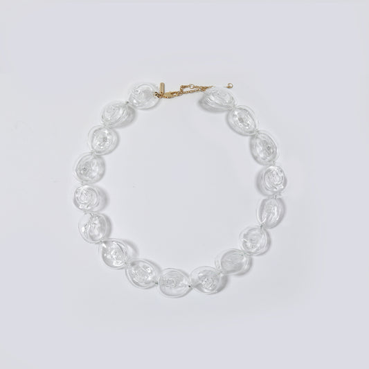 Clear Twisted Bud Beaded Choker