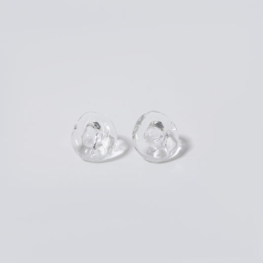 Clear Twisted Bud Stud Earrings