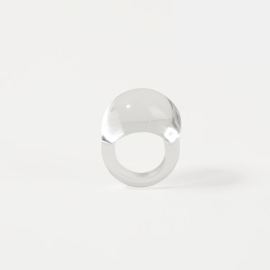 Clear smooth domed glass ring3