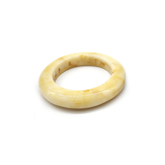 Cream - colored Marbled Resin Bracelet