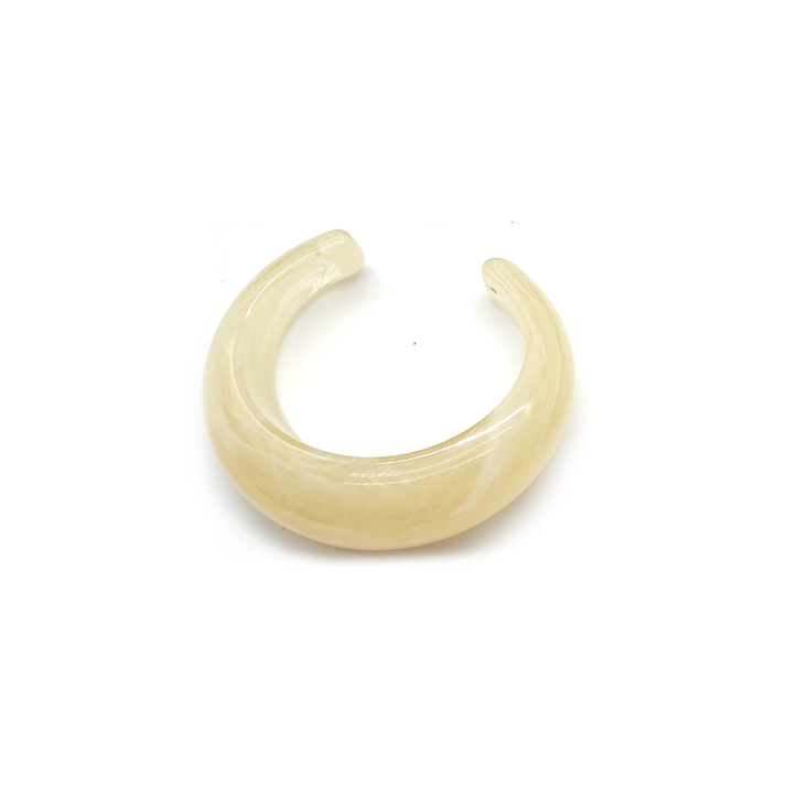 Cream - colored Resin Curved Cuff