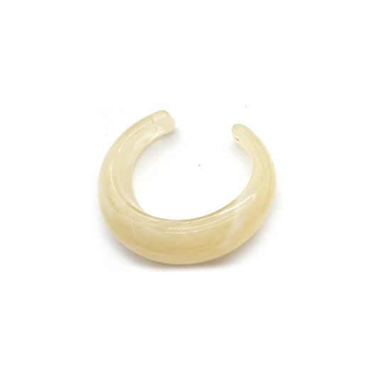 Cream - colored Resin Curved Cuff