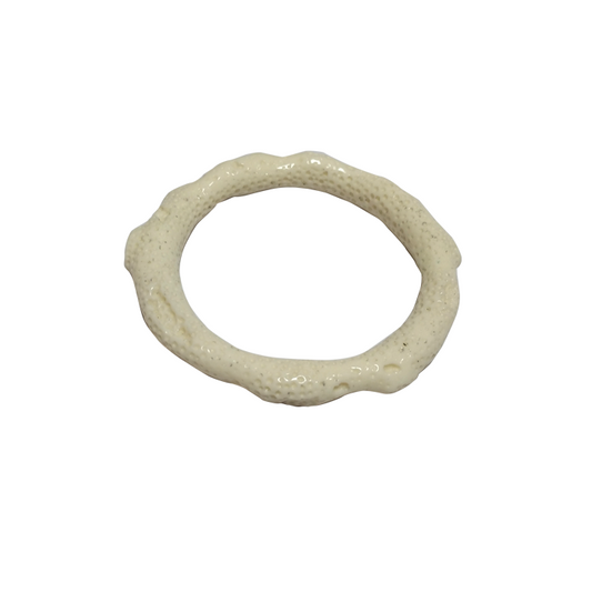 Cream - colored Textured Resin Bracelet