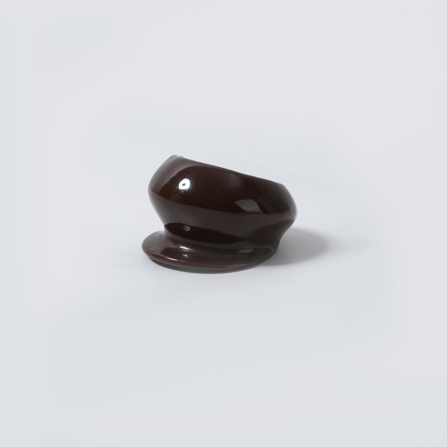 Dark Brown Glossy Sculptural Bracelet