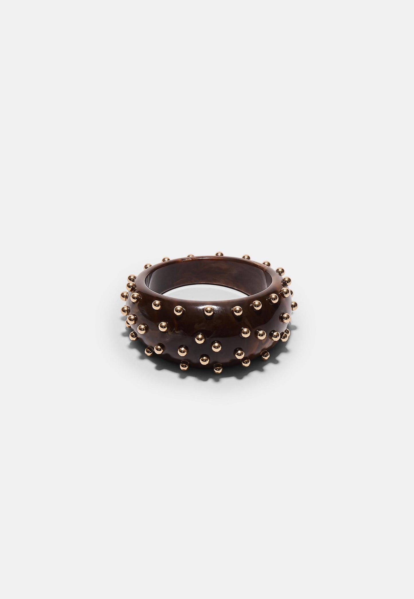 Dark Brown Resin Studded Bangle
