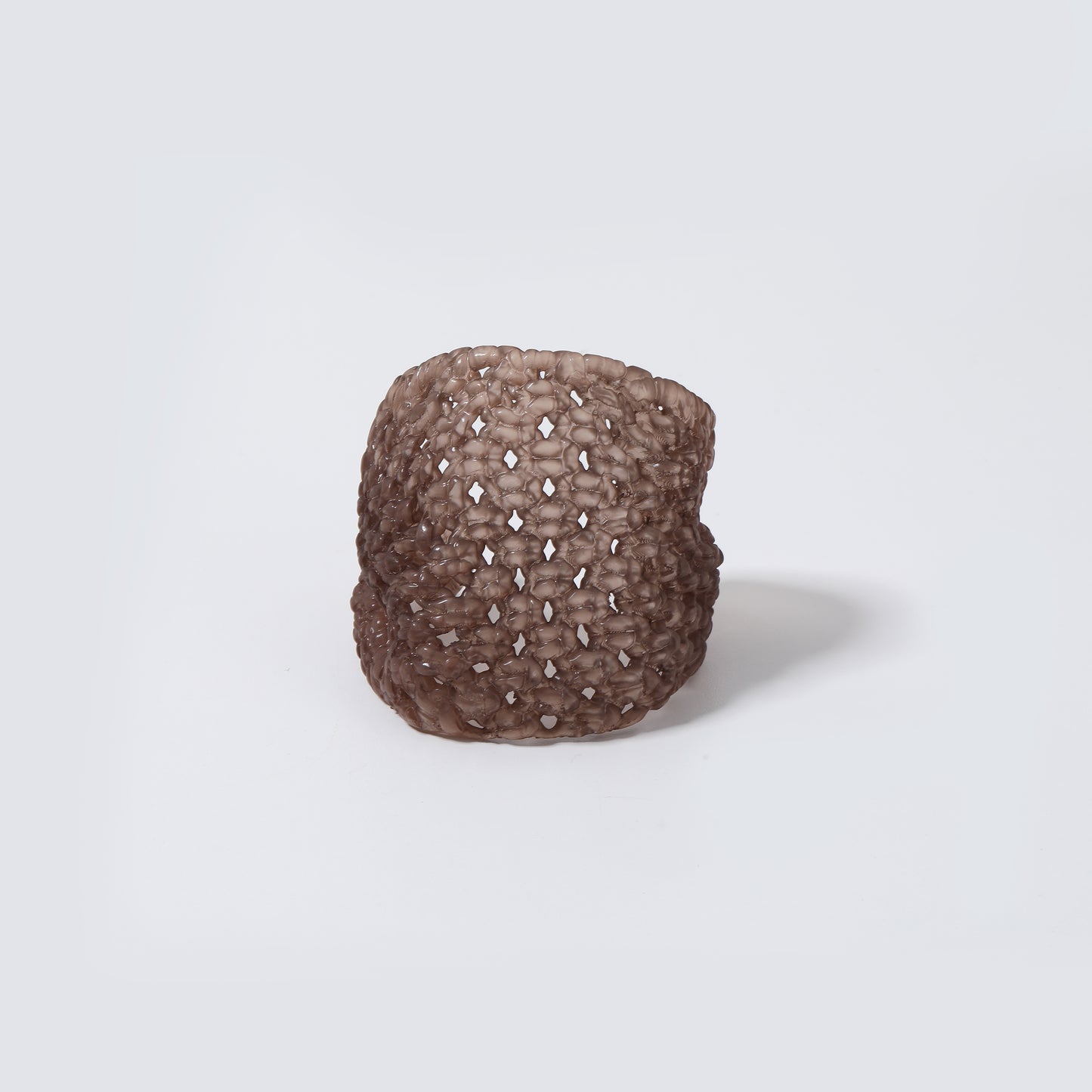 Dark Brown Translucent Resin Woven Wide cuff