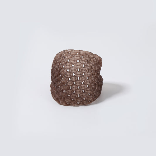 Dark Brown Translucent Resin Woven Wide cuff