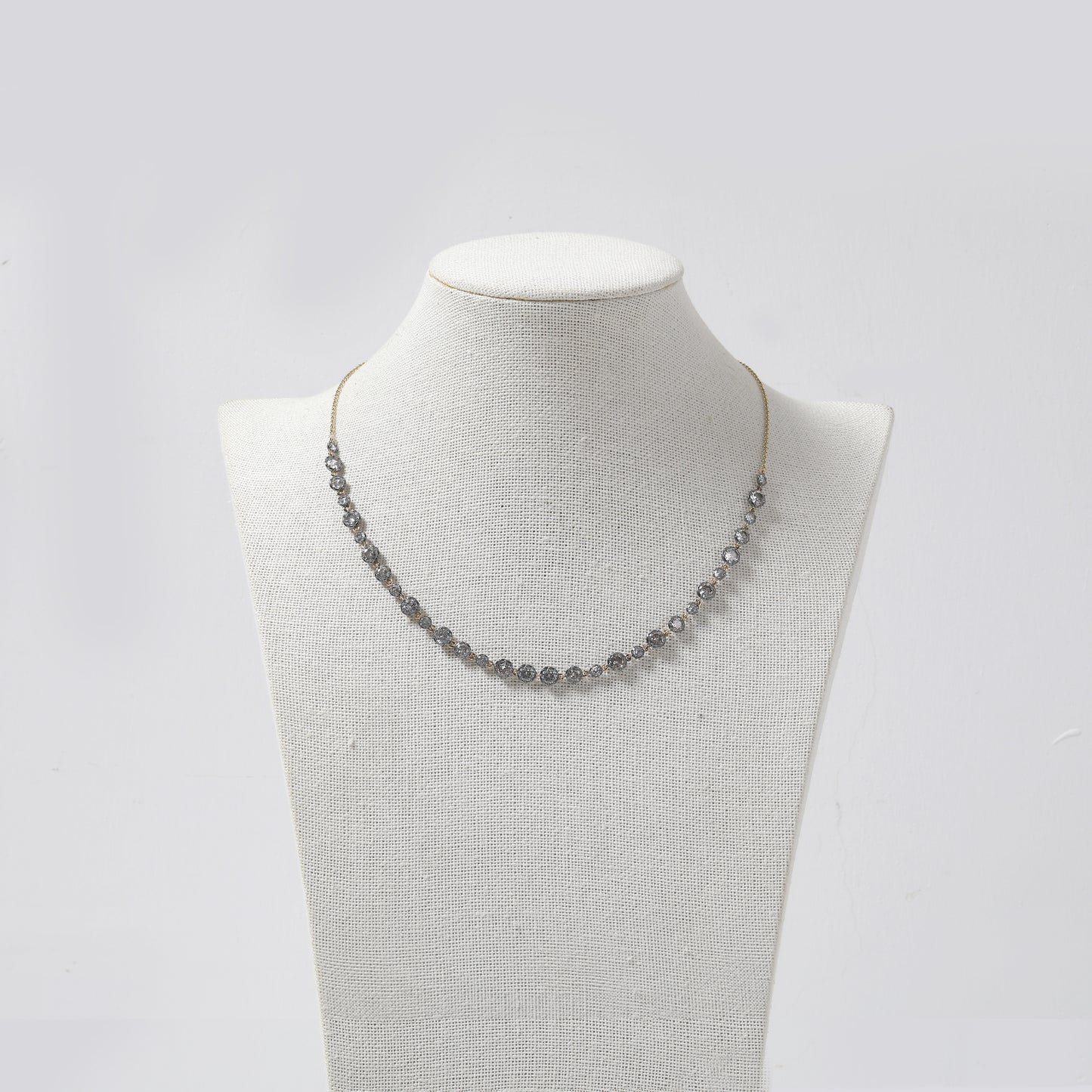 Dark Gray Rhinestone Beaded Choker