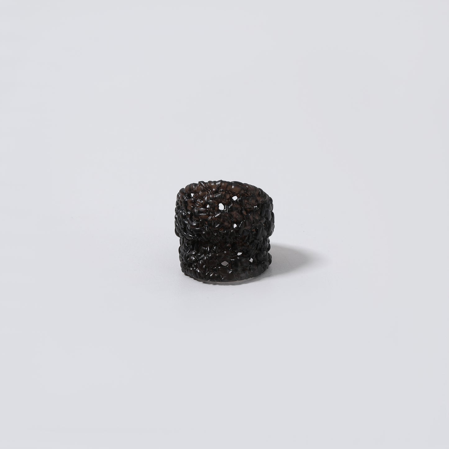 Dark Gray Translucent Resin Woven Wide Ring
