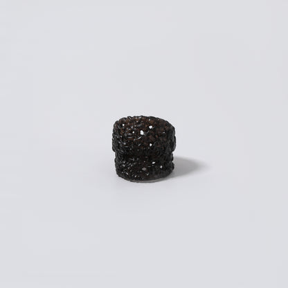 Dark Gray Translucent Resin Woven Wide Ring