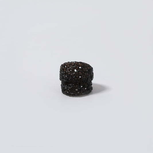 Dark Gray Translucent Resin Woven Wide Ring