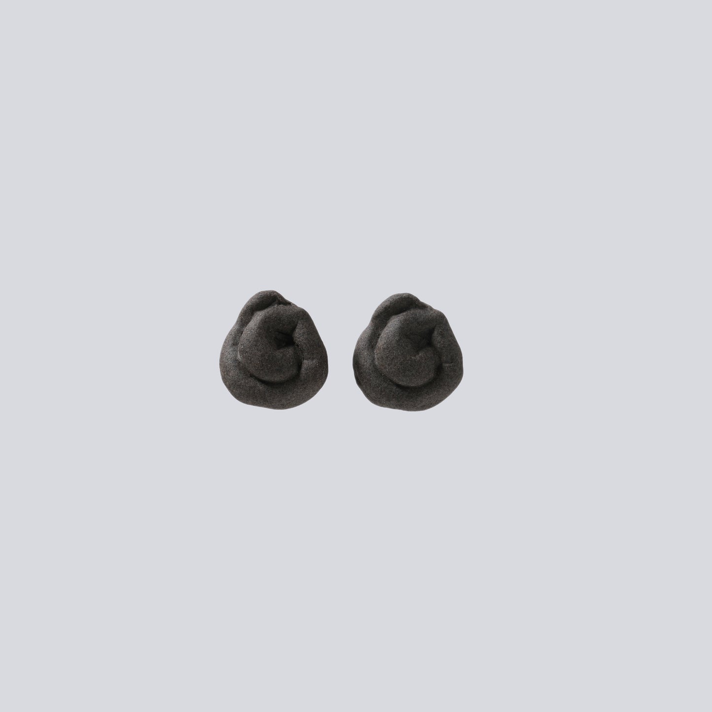 Dark Gray Twisted Bud Stud Earrings